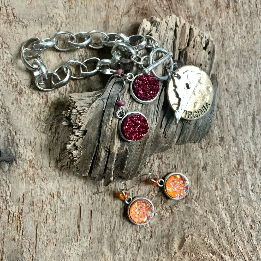 Virginia Tech bracelet, Virginia tech earrings, hokie earrings, hokie bracelet